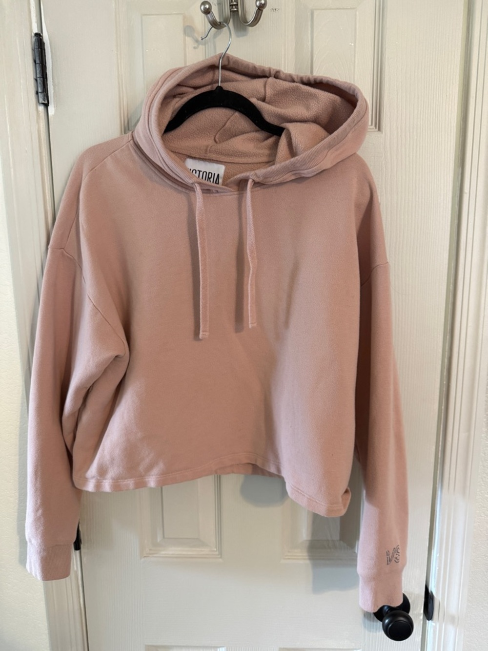 Victoria Blush Pink Cropped Hoodie - Cozy Everyday Sweatshirt